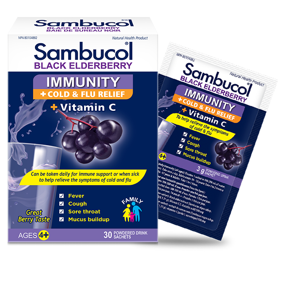 Black Elderberry Chewable Tablets to Boost Immunity and Cold & Flu Relief - Sambucol