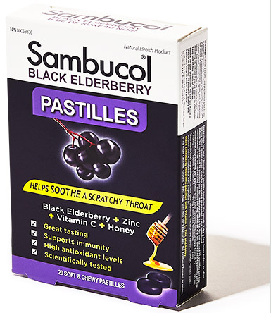 Black Elderberry Pastille to Boost Immunity and Cold & Flu Relief - Sambucol