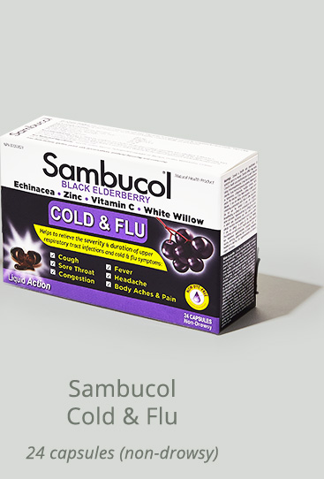 Sambucol Cold & Flu - 24 capsules (non-drowsy)