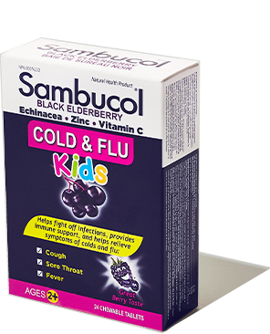 Sambucol Cold & Flu Kids - 24 chewable tablets